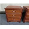 Image 3 : Pair Wooden Nightstands w/ 3 Drawers 20" x 17" x 23"H
