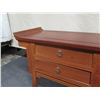 Image 8 : Pair Black Wood Furniture Wooden Side Tables w/ 2 Drawers & Curved Ends 28" x 13" x 23"H