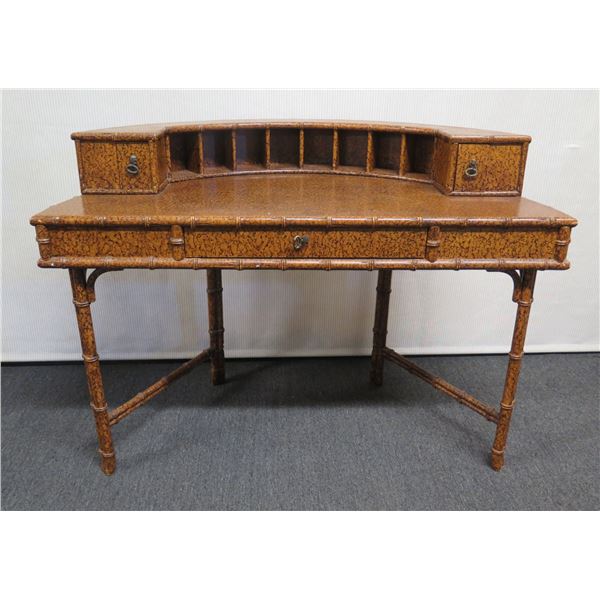 Faux Bamboo Writing Desk w/ Drawers & Organizer 49" x 22" x 36"H