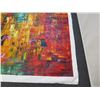 Image 2 : Large Original Oil Painting on Canvas, Vibrant Colors, Rainy Night Scene, Unframed 63"x64"