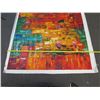 Image 8 : Large Original Oil Painting on Canvas, Vibrant Colors, Rainy Night Scene, Unframed 63"x64"