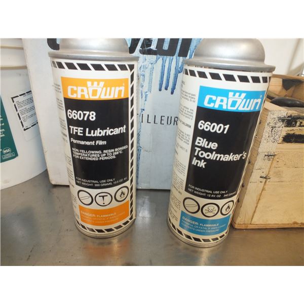 Box Of Tool Marker Ink & 3 Cans Of Lubricant