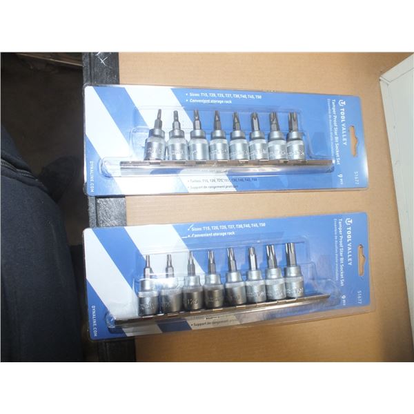 2 9pc Star Bit Socket Sets