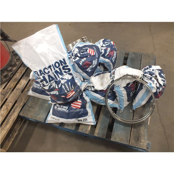 9 Bags Of Tire Chains & 2 Clamps