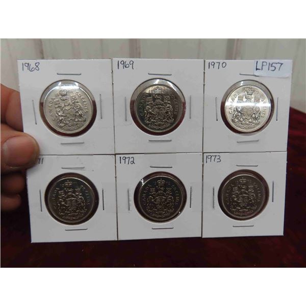 Canada 1968-1973 Half Dollars 