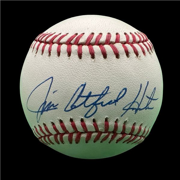 Jim 'Catfish' Hunter New York Yankees Signed Baseball & Cover