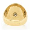 Image 7 : Men's 14K Gold 0.17 ctw Diamond Engraveable Firefighter Textured Oval Signet Rin