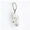 Image 4 : 14K White Gold Cat Kitten w/ 0.05 ctw Pave Diamond Tail Collectible Charm Pendan
