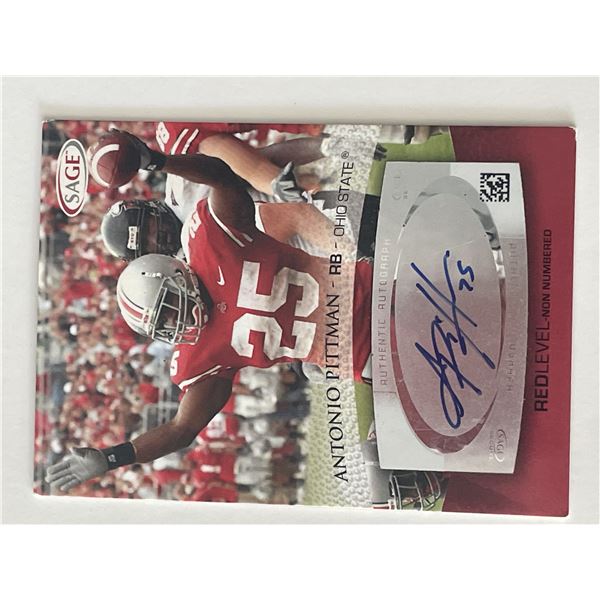 Antonio Pittman Ohio State 2007 Sage #A42 signed trading card