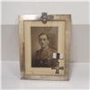 Image 1 : Sterling Framed WWI Picture w/ RARE authentic 1915 First War Military Cross