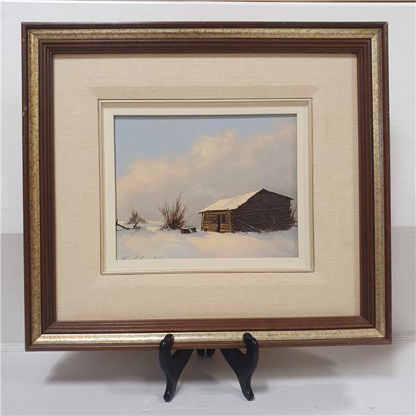 Framed "Pincher Creek, Alberta" by Karl E. Wood 1865 8x10