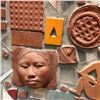 Image 2 : Plywood panel (Part 1 of 8) w/Wood, handmade ceramic tile, ceramic shards (Michener, Sally)