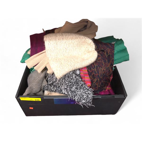 Box of Vintage Clothing Wool & 2 Kilts (Made in Scotland & Canada)