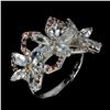 Image 2 : AQUAMARINE and SAPPHIRES Ring in 14 K Gold Plated 925 Sterling Silver â€“ Size 8.5