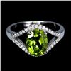 Image 1 : PERIDOT and SAPPHIRES Ring in 14 K Gold Plated 925 Sterling Silver â€“ Size 8.5 - 