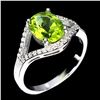 Image 2 : PERIDOT and SAPPHIRES Ring in 14 K Gold Plated 925 Sterling Silver â€“ Size 8.5 - 