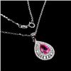 Image 2 : PINK TOPAZ Necklace in 14 K Gold Plated 925 Sterling Silver â€“ 18 inches long -  