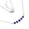 Image 2 : BLUE SAPPHIRE Necklace in 14 K Gold Plated 925 Sterling Silver â€“ 18 inches long 