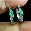 Image 2 : EMERALD Earrings in 14 K Gold Plated 925 Sterling Silver â€“ Appraised Replacement
