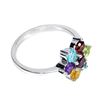 Image 3 : RHODOLITE GARNET, APATITE,  MOZAMBIQUE GARNET, PERIDOT and BLUE TOPAZ Ring in 14 K Gold Plated 925 S