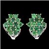 Image 1 : Superb EMERALD Earrings in 14 K Gold Plated 925 Sterling Silver â€“ Appraised Repl