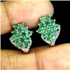 Image 2 : Superb EMERALD Earrings in 14 K Gold Plated 925 Sterling Silver â€“ Appraised Repl