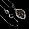 Image 2 : BLACK OPAL Necklace in 14 K Gold Plated 925 Sterling Silver â€“ 18 inches long - A