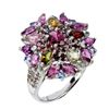 Image 2 : GARNET, TANZANITE and TOURMALINE Ring in 14 K Gold Plated 925 Sterling Silver â€“ 