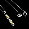 Image 2 : SAPPHIRE Necklace in 14 K Gold Plated 925 Sterling Silver â€“ 18 inches long -  Ap