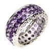 Image 2 : AMETHYST Ring in 14 K Gold Plated 925 Sterling Silver â€“ Size 7 -  Appraised Repl