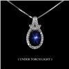 Image 1 : 6 RAYS STAR BLUE SAPPHIRE Necklace in 14 K Gold Plated 925 Sterling Silver â€“ 18 