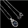 Image 2 : 6 RAYS STAR BLUE SAPPHIRE Necklace in 14 K Gold Plated 925 Sterling Silver â€“ 18 