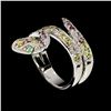 Image 2 : SAPPHIRE, EMERALD and GARNET Cobra Ring in 14 K Gold Plated 925 Sterling Silver â€[x=#8220/