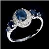 Image 2 : BLUE SAPPHIRE and WHITE TOPAZ Ring in 14 K Gold Plated 925 Sterling Silver â€“ Siz