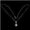 Image 3 : BLUE SAPPHIRE and WHITE TOPAZ Necklace in 14 K Gold Plated 925 Sterling Silver â€“