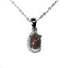 Image 2 : BLACK OPAL Necklace in 14 K Gold Plated 925 Sterling Silver â€“ 18 inches long -  