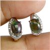 Image 2 : BLACK OPAL Earrings in 14 K Gold Plated 925 Sterling Silver â€“ Appraised Replacem