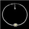 Image 2 : FIRE OPAL Bracelet in 14 K Gold Plated 925 Sterling Silver â€“ 7 inches long - App