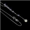 Image 2 : FIRE OPAL and TANZANITE Necklace in 14 K Gold Plated 925 Sterling Silver â€“ 18 in