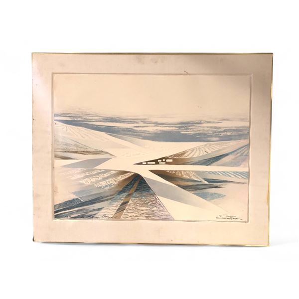 Roslyn Swartzman 1931 - Canadian The Northern Prairies I etching and intaglio, 1983 signed, titled a