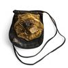 Image 1 : Vintage Made in Brazil Amethyst Brass? Black leather cross body bag