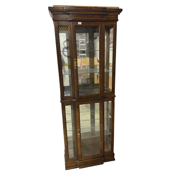 Antique China Cabinet w/glass shelves - approx. 25in x 71in x 10in