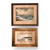 Image 1 : Set of 2 Framed Watercolour Landscape Signed J.Clark & Unknown