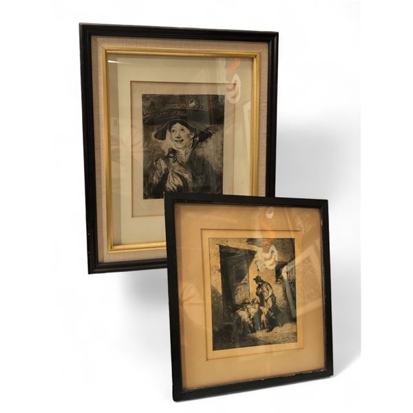 Set of 2 Etching includes - Antique William Hogarth Engraving, 1822, Heath Edition, & Charles Emile 