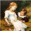 Image 2 : Sweethearts Frederick Morgan Oil on Wood (London 1847-1927 Copy After 19x23)
