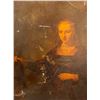 Image 2 : Style of Rembrandt "Portrait of a Women" Oleograph on Paper (24x36 - Condition Very Poor)
