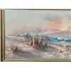 Image 2 : Framed S. Thompson oil on canvas beach scene painting -  approx. 53 1/2in x 30in