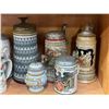 Image 2 : Group of 9 assorted beer steins & beer glass - includes German Lederhosen lidded stein etc