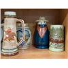 Image 2 : Group of 10 assorted beer steins - includes Webco Schultz & Dooley lidded beer stein / German pewter