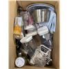 Image 2 : Box full of assorted misc. items - includes kitchenware / cowboy hat etc